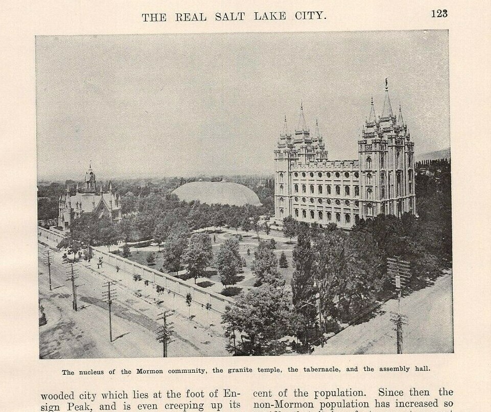 1906 SALT LAKE CITY UT Mormons LDS Temple Brigham Young Los Angeles Limited RR