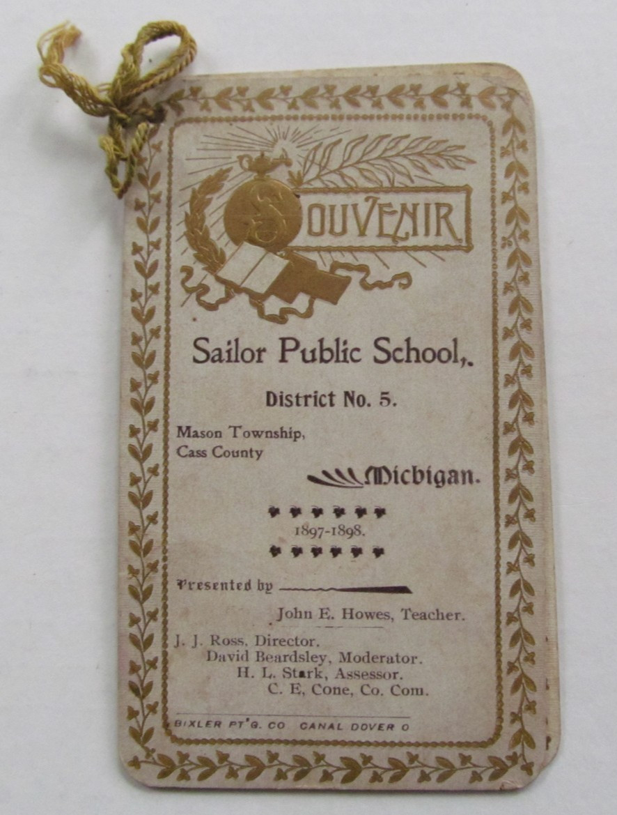 1897-1897 Souvenir Book Sailor Public School Mason Township Cass County Michigan