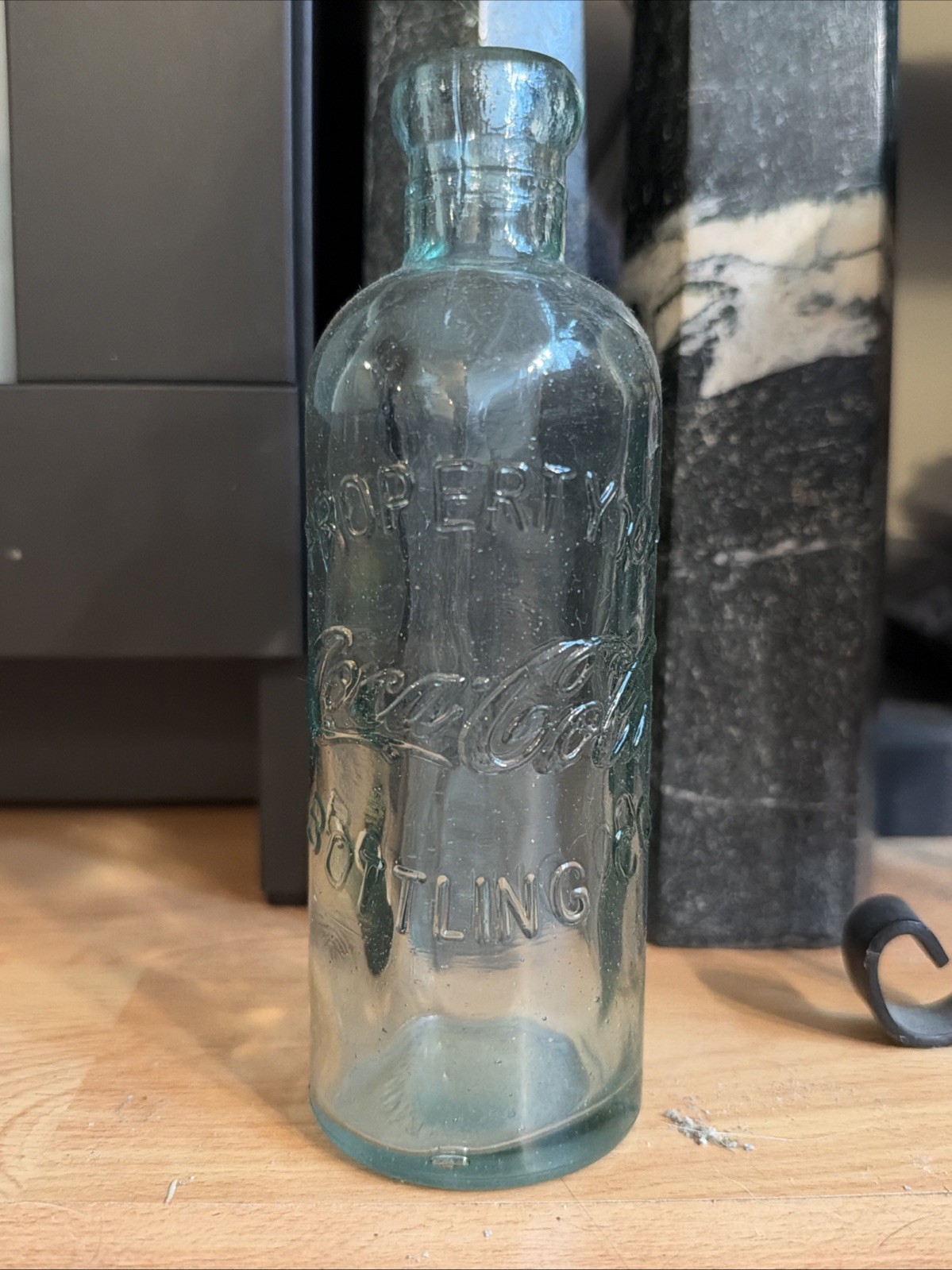 Vintage Coca-Cola 1894 Hutchinson Bottle Replica Green Glass Property Of