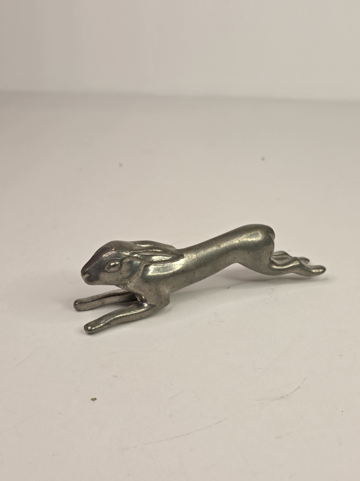 Vintage Art Deco Swiss Pewter Rabbit Knife Rest