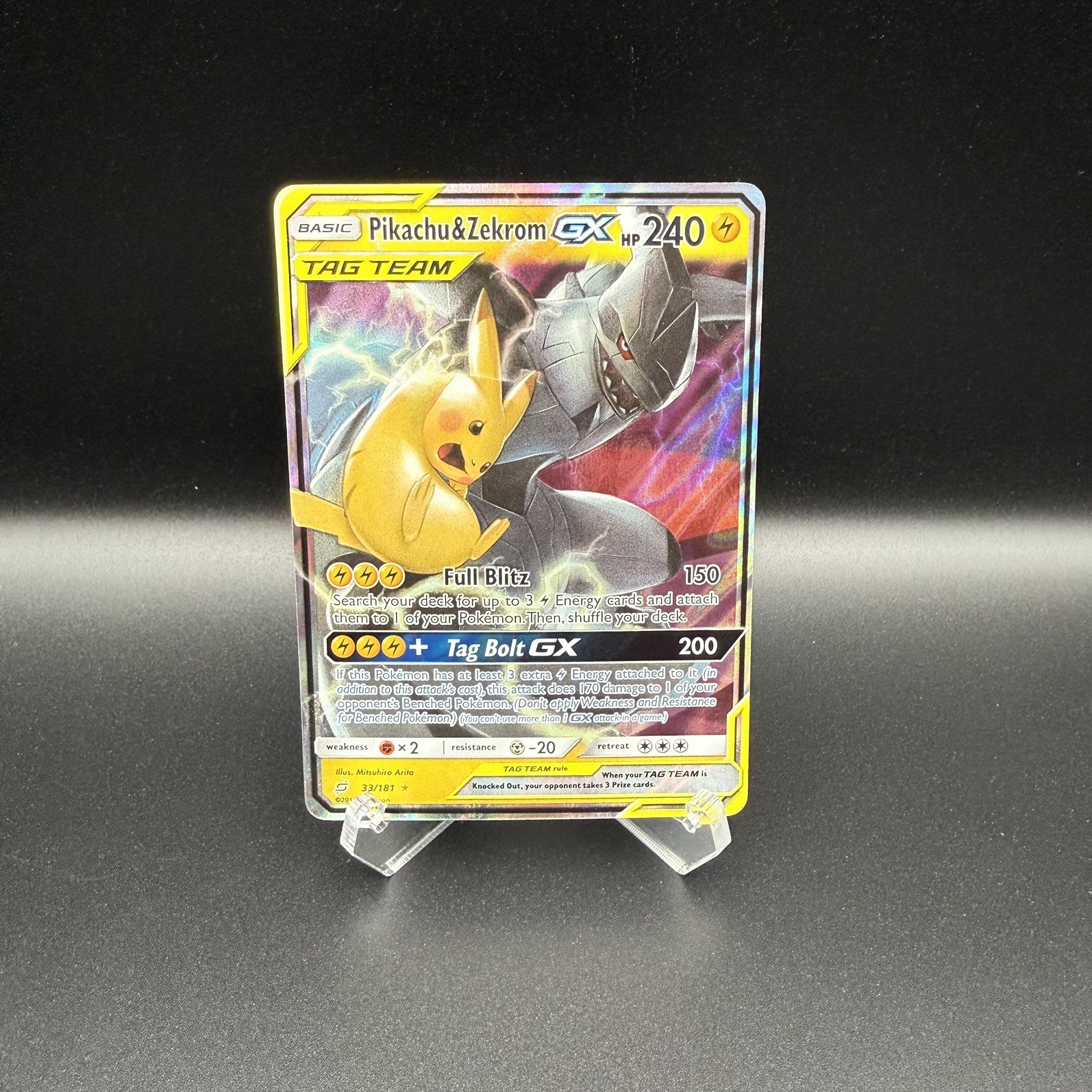 Pokémon TCG Pikachu & Zekrom GX 33/181 Sm-Team Up TAG TEAM Holo Ultra Rare Pokémon TCG Pikachu & Zekrom GX 33/181 Sm-Team Up TAG TEAM Holo Ultra Rare