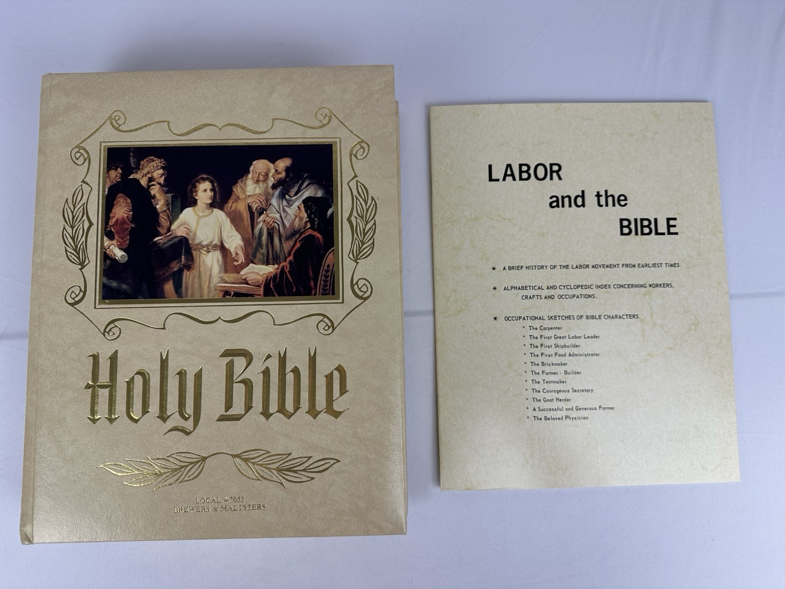 Vintage Holy Bible Brewers & Maltsters Local 7054 Union Memorial Bible