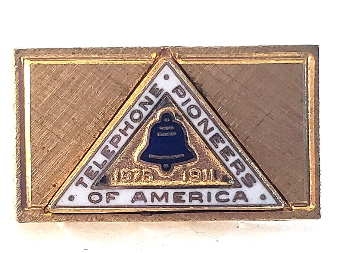 Vintage Telephone Pioneers of America 1875 1911 Lapel Tie Pin 11/16