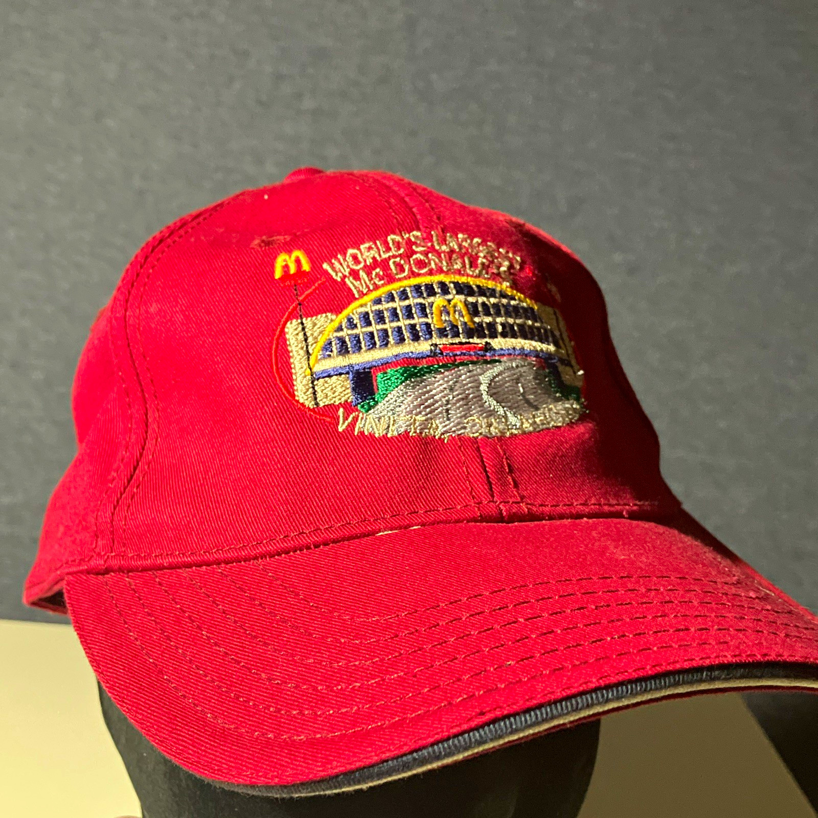 McDonald\'s Red Embroidered Hat World\'s Largest McDonald\'s Restaurants Fast Food