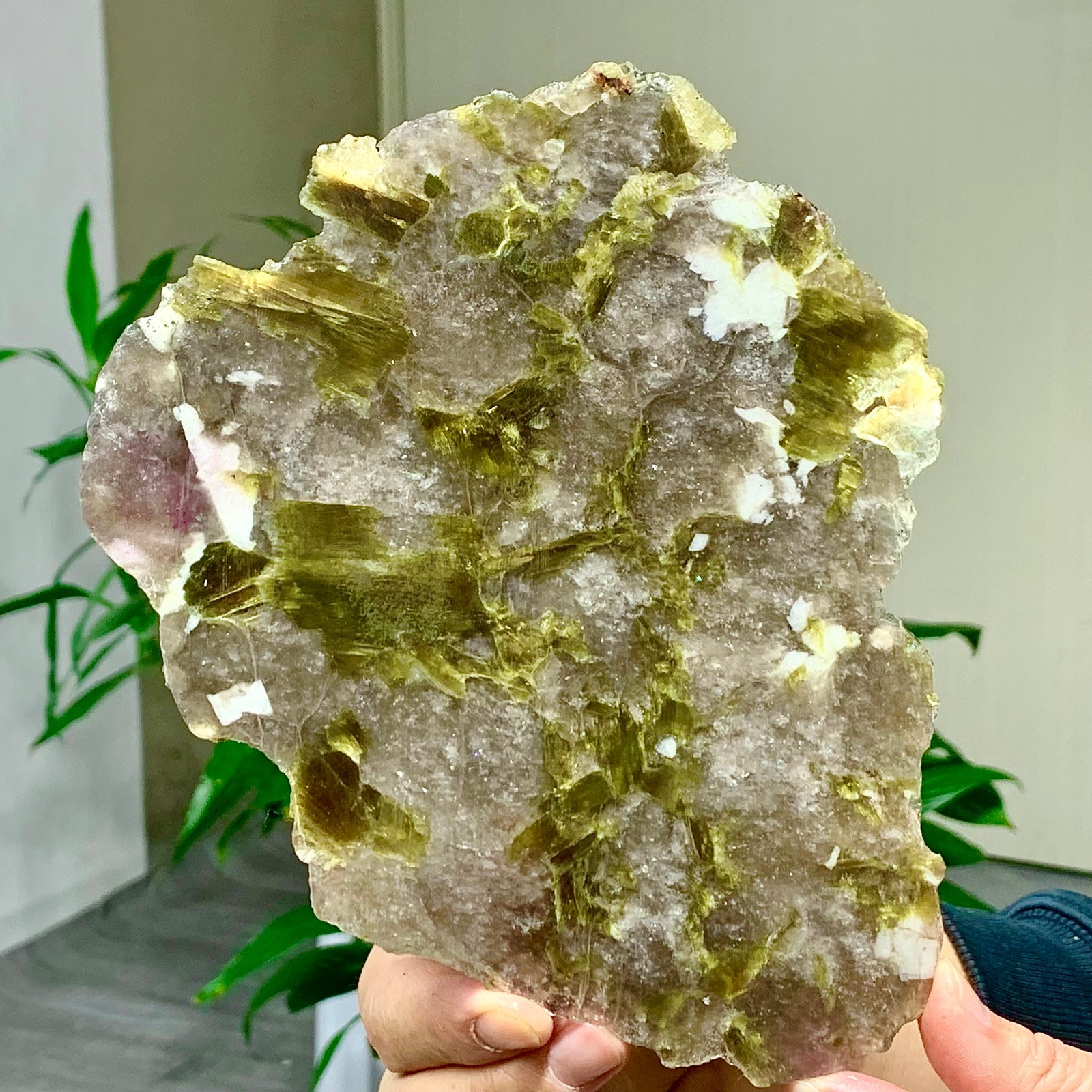 343G Natural gold Lepidolite Crystal Sample Flake Treatment - Museum Grade