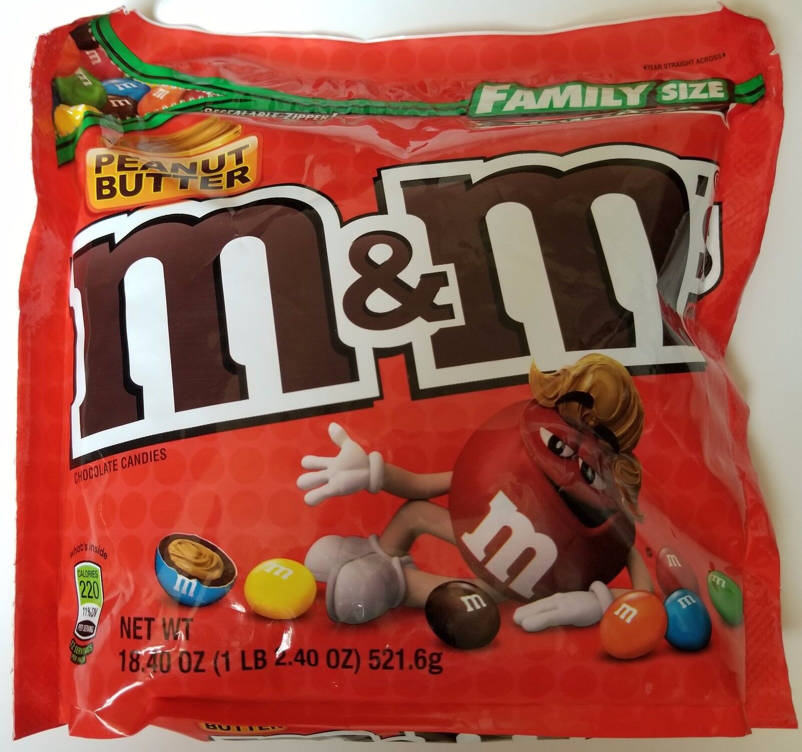 NEW Sealed Peanut Butter M&M\'s Family Size 18.40 oz Bag