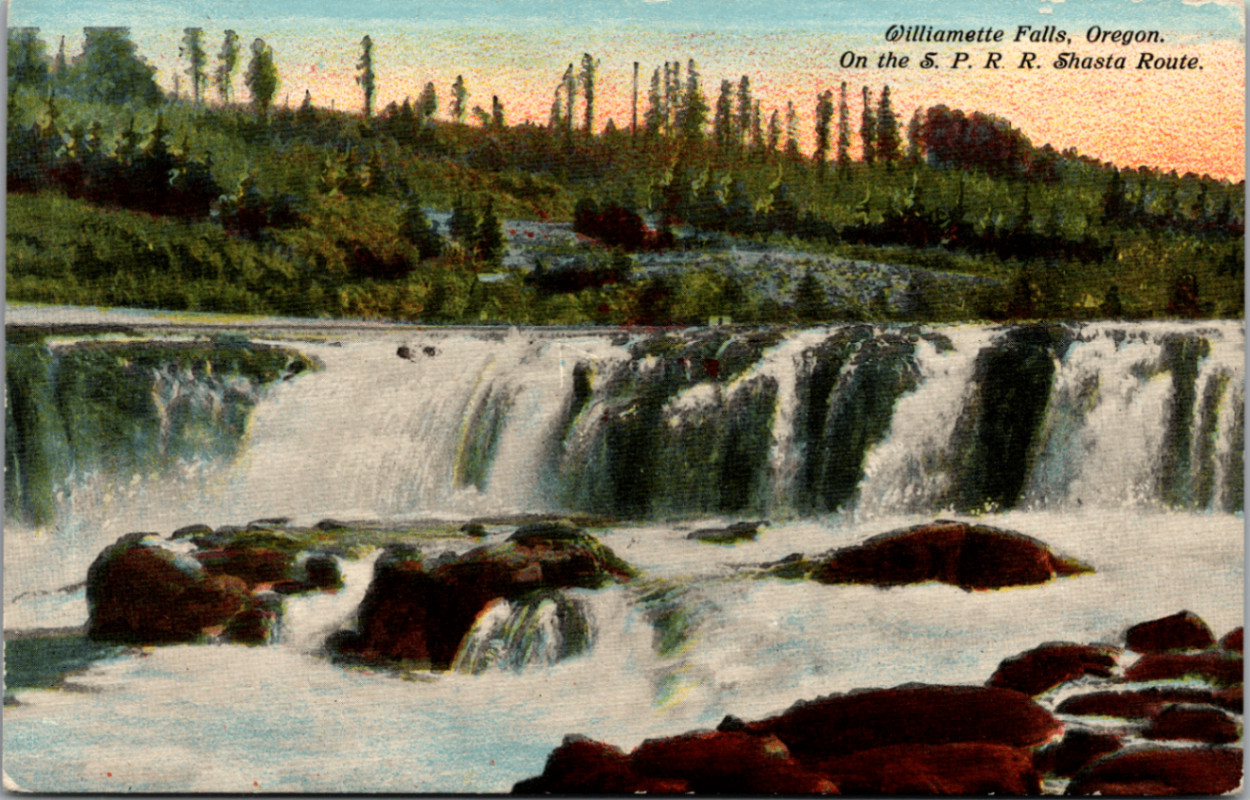 Willamette Falls Oregon S.p.r.r. Shasta Route 1911 Posted Postcard Willamette Falls Oregon S.p.r.r. Shasta Route 1911 Posted Postcard