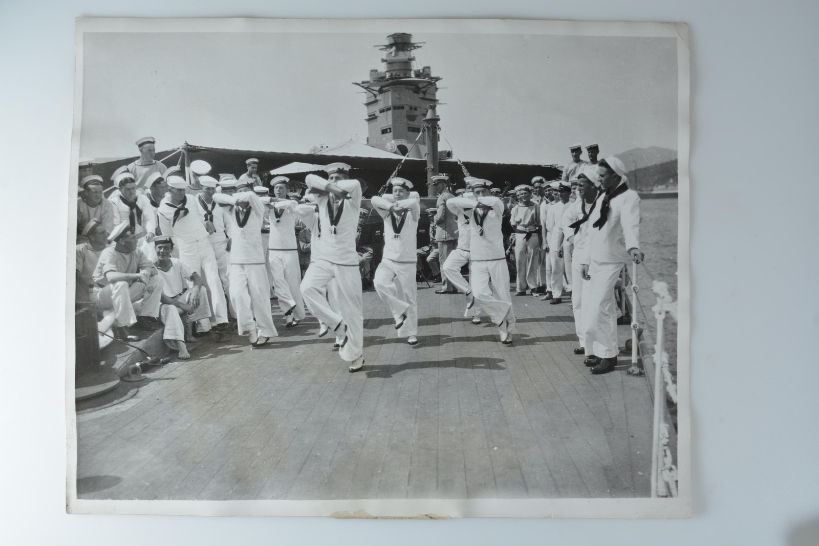 Sailors Dancing Hornpipe Battleship Nelson Panama City 1931 VTG Photo