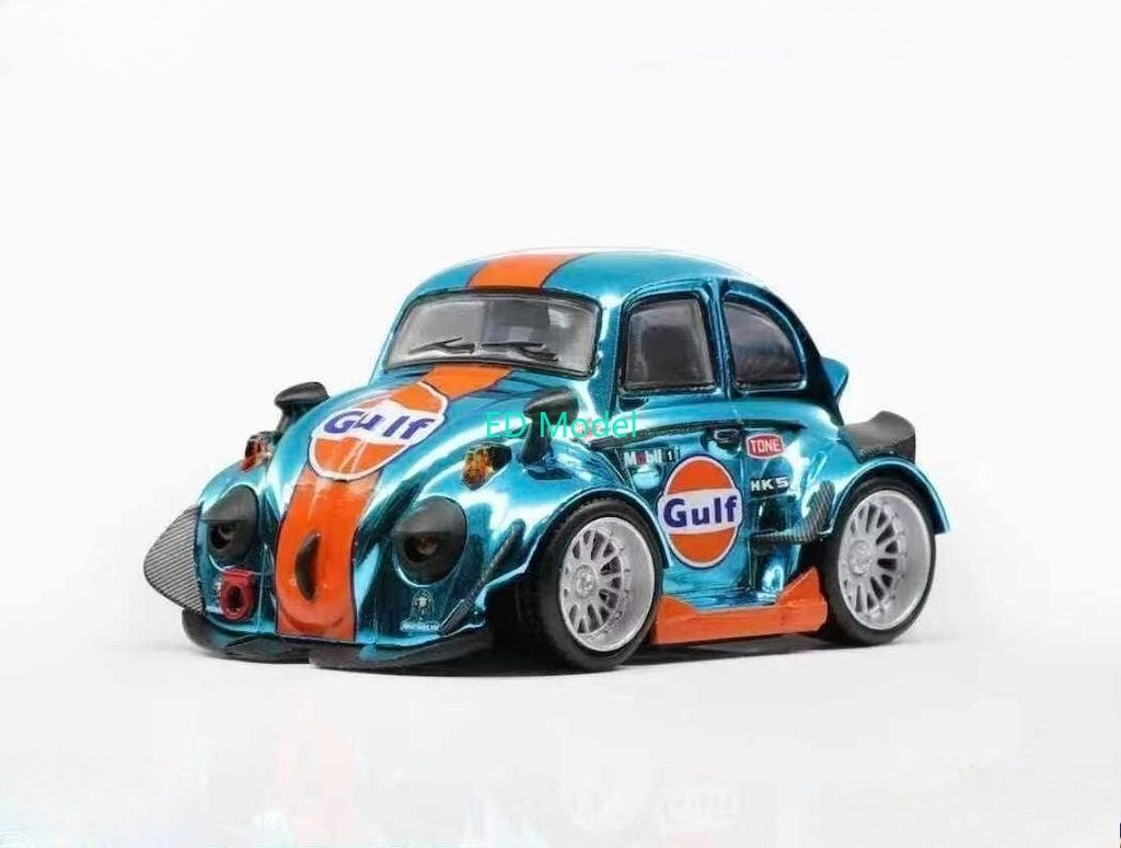 BN DK 1:64 Plating Blue Beetle Widebody Cute Q Sports Model Diecast Metal Car