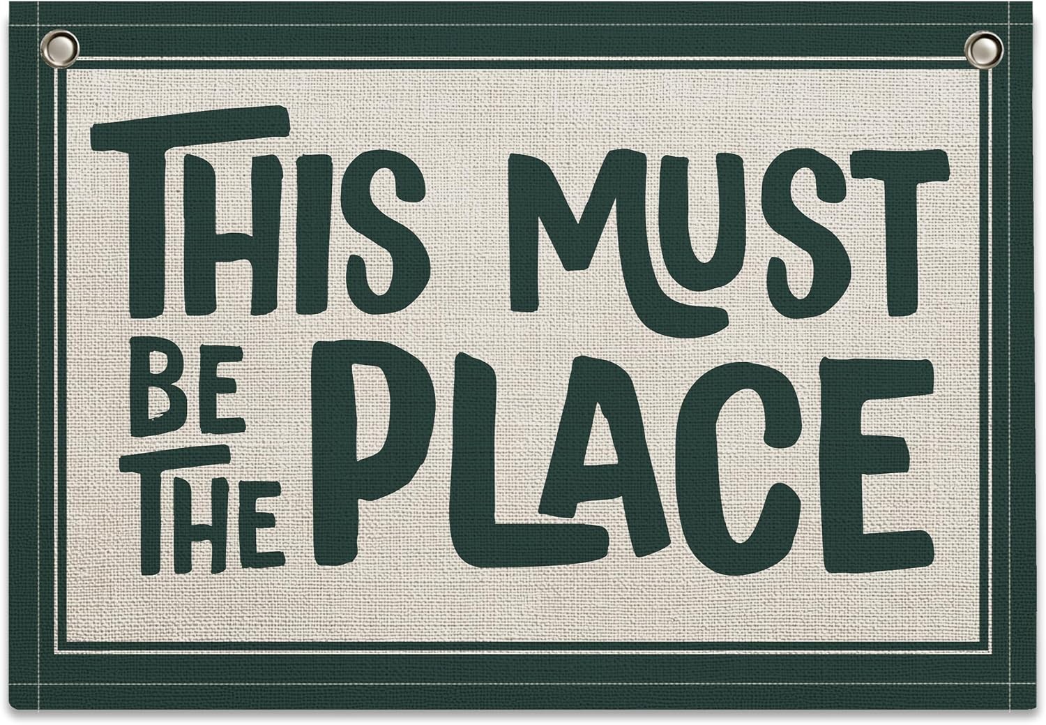 This Must Be the Place Canvas Banner, Linen Wall Art Flag, Vintage Retro Banner This Must Be the Place Canvas Banner, Linen Wall Art Flag, Vintage Retro Banner