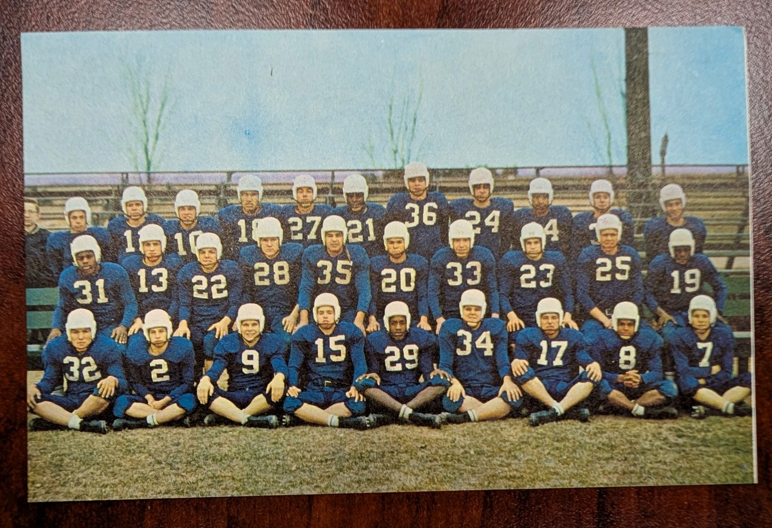 4 Vintage 1956 School Scene Postcards – Football Team & Campus Views – Unused
