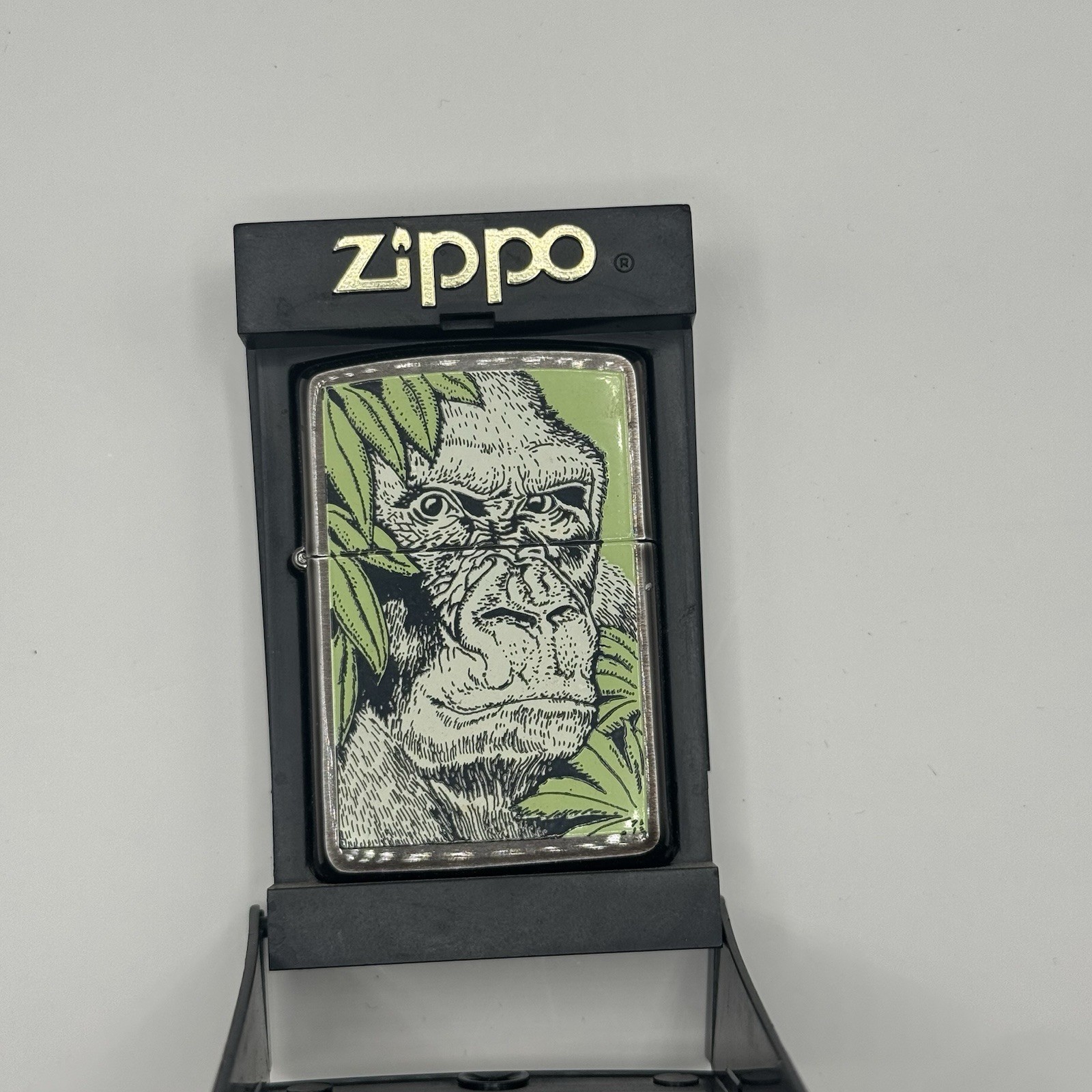 Vintage 1995 Zippo Lighter Barrett-Smythe Endangered Animals Gorilla A XI