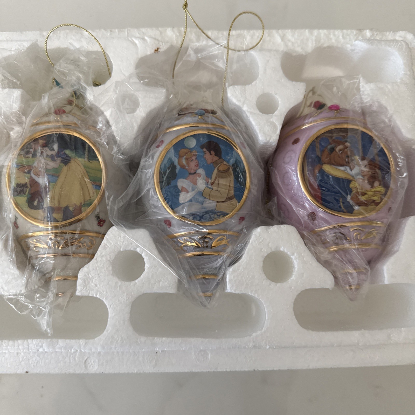Bradford Editions Disney Princesses Porcelain Ornaments Set # 5 5th ISSUE 2002