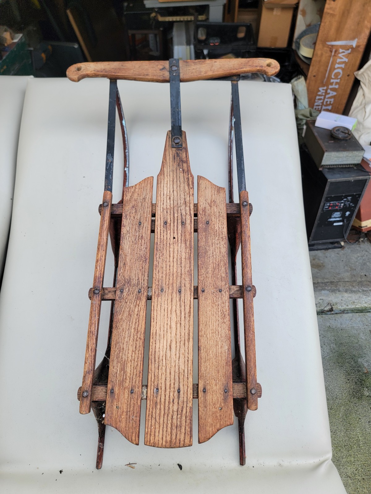Antique 1930's S.L. Allen & Co Mickey Mouse No. 90-J Flexible Flyer Sled W.D.ENT Antique 1930's S.L. Allen & Co Mickey Mouse No. 90-J Flexible Flyer Sled W.D.ENT