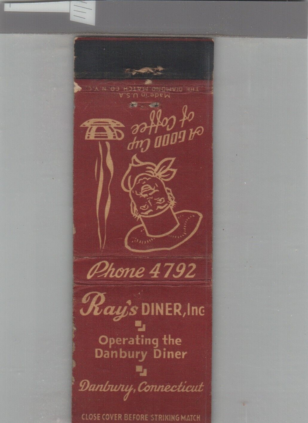 Matchbook Cover - Diner Ray's Diner Danbury, CT