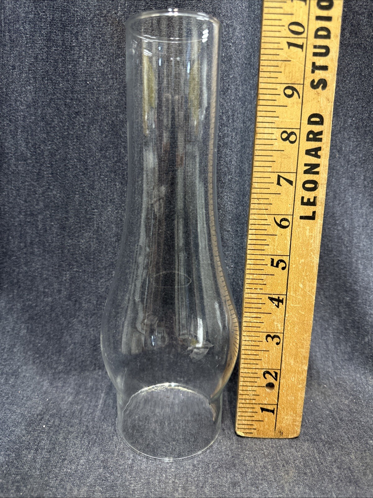 Vintage Clear Oil Lamp Glass Chimney 3” Inch Fitter  X 10” Tall Shade
