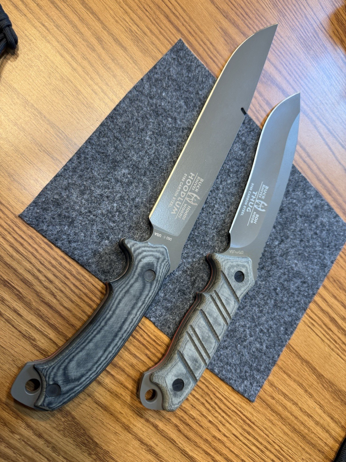 New Ron Hood Buck Knives 060 Hoodlum 070 Thug Extreme Duty Fixed Blade Micarta