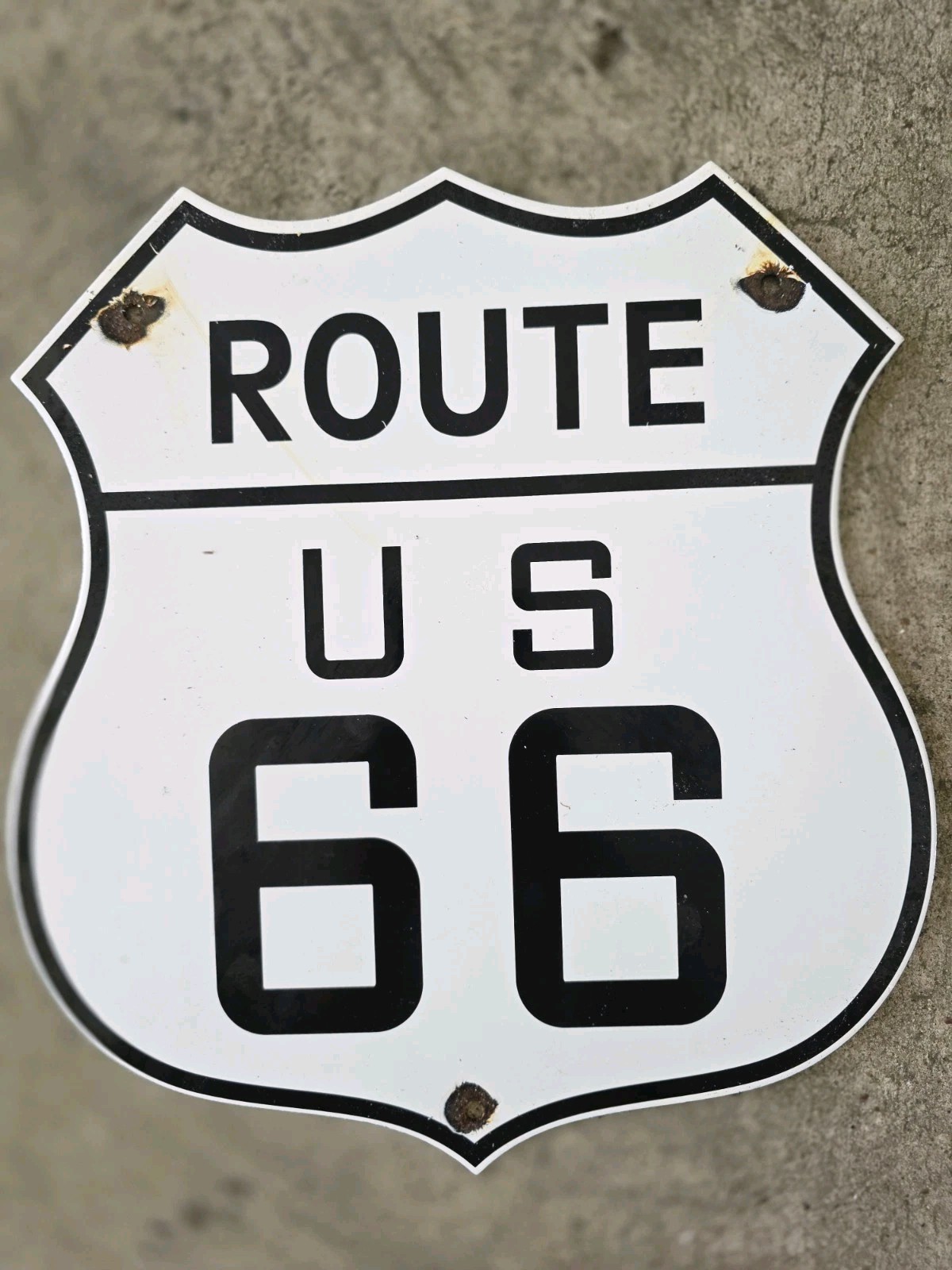 VINTAGE ROUTE 66 HIGHWAY PORCELAIN SIGN 13\