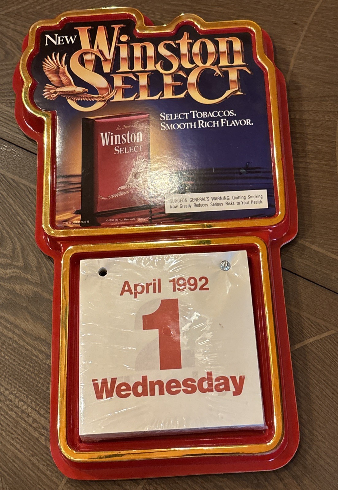 Vtg 1992 Winston Select Cigarette Day Calendar Sign Mirro Products High Point NC Vtg 1992 Winston Select Cigarette Day Calendar Sign Mirro Products High Point NC