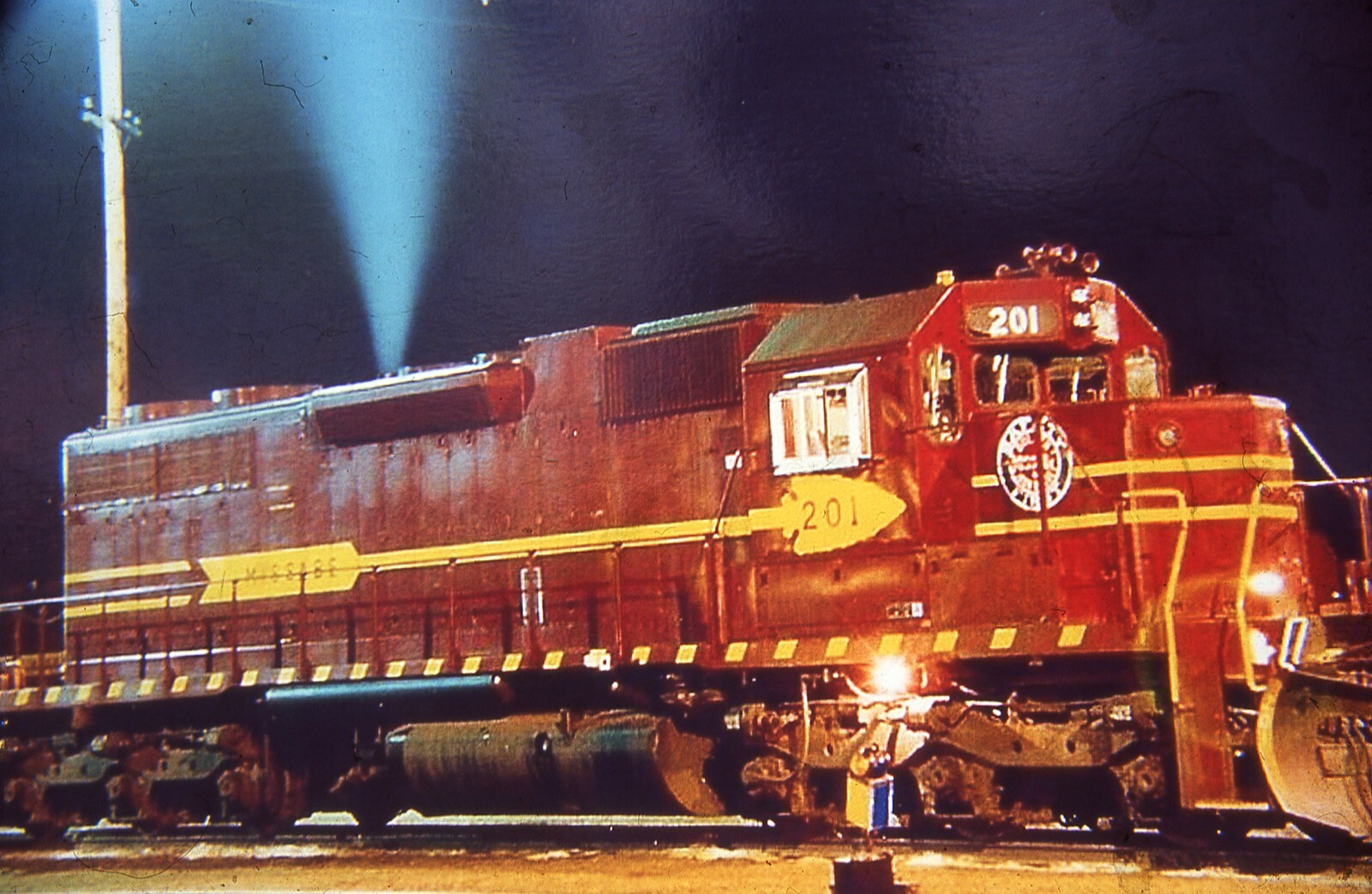 Duplicate Train Slide Missabe SD-38 #201 04/13/1994 Proctor MN