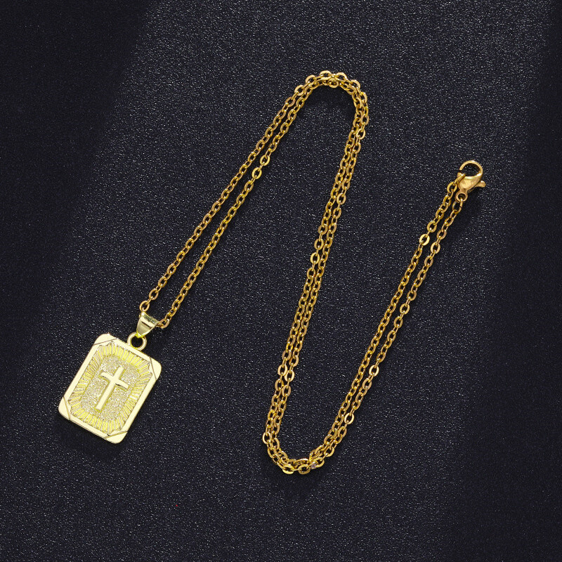 Women\'s Fashion Jewelry Fashion Gold Cross Pendant Men women Necklace 1PC
