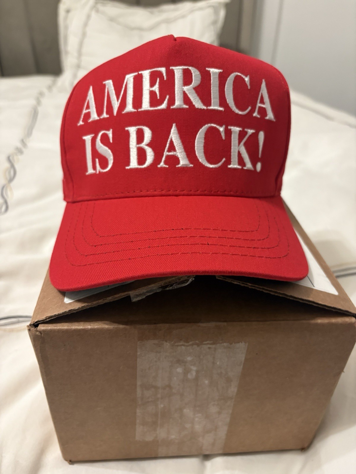 AMERICA IS Back Official Donald Trump RED Cap 45-47 HAT MAGA Cali Fame Authentic