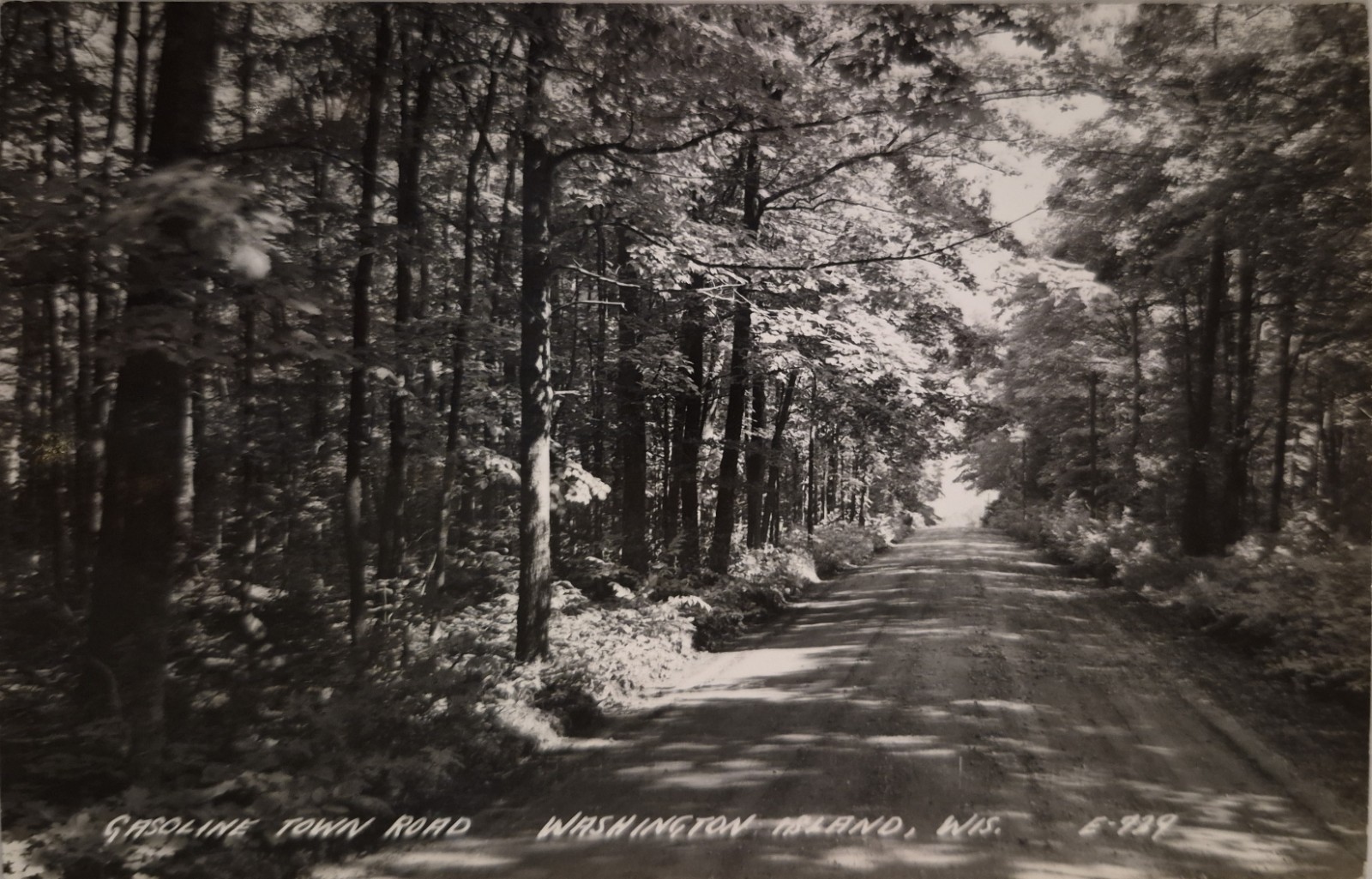 WI RPPC Gasoline Town Road Washington Island Wisconsin Real Photo Postcard c1938 WI RPPC Gasoline Town Road Washington Island Wisconsin Real Photo Postcard c1938