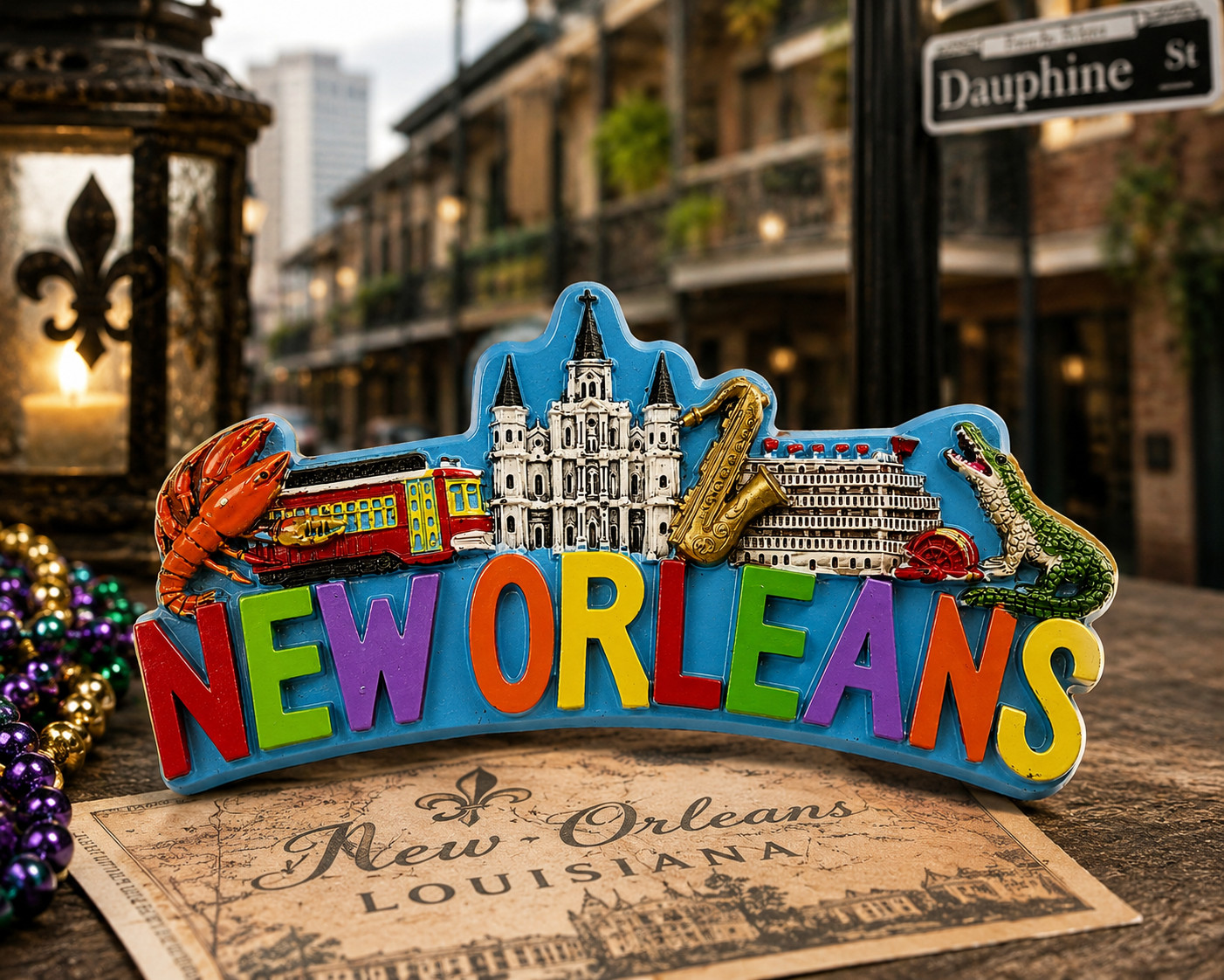 New Orleans Landmark Magnet French Quarter Streetcar Jazz Gator Souvenir F/S New Orleans Landmark Magnet French Quarter Streetcar Jazz Gator Souvenir F/S