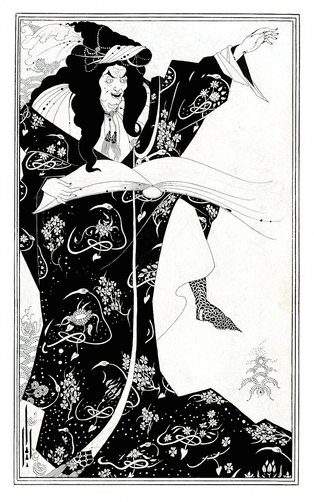 Vintage c1910s Wickered Spring Art Nouveau Poster Beardsley 24x36