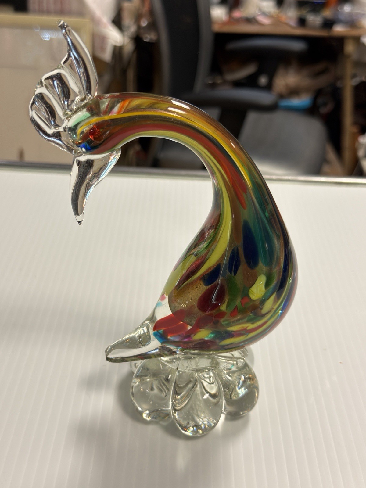Vintage Hand Made Genuine Venetian Murano Glass Made in Murano Italy 8”