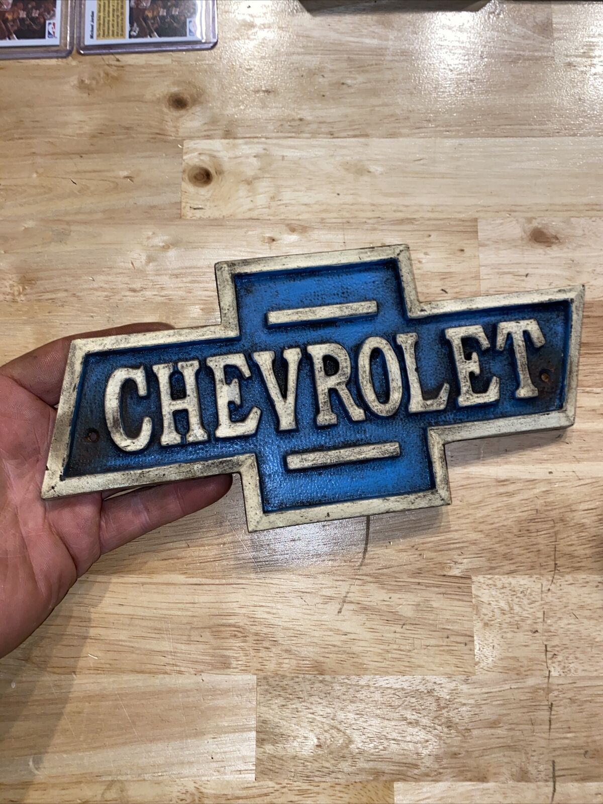 Chevrolet Plaque Sign Cast Iron CHEVY Corvette Camaro Truck Car Auto HOTROD 2LB