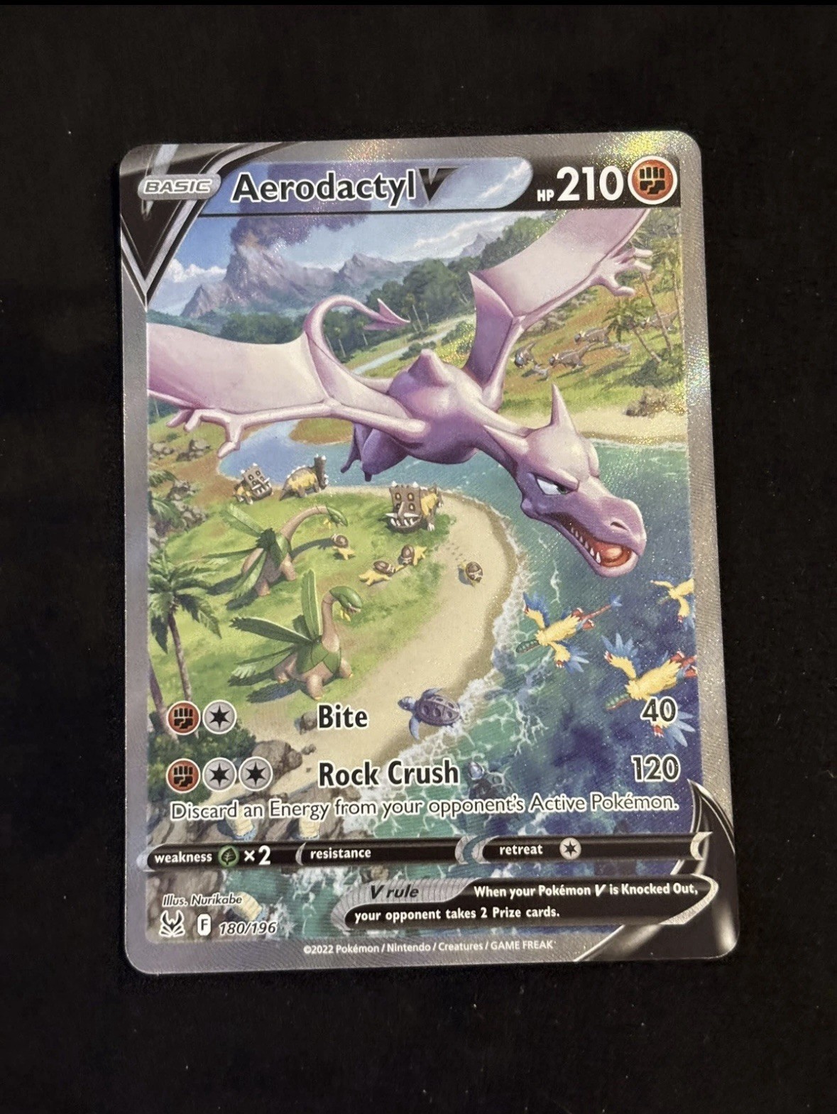 Aerodactyl V 180/196 Lost Origin Alt Full Art Holo Pokemon TCG English Card NM