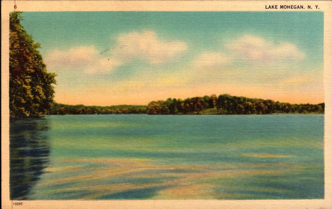 Vintage Postcard View Of Lake Mohegan NY  1942