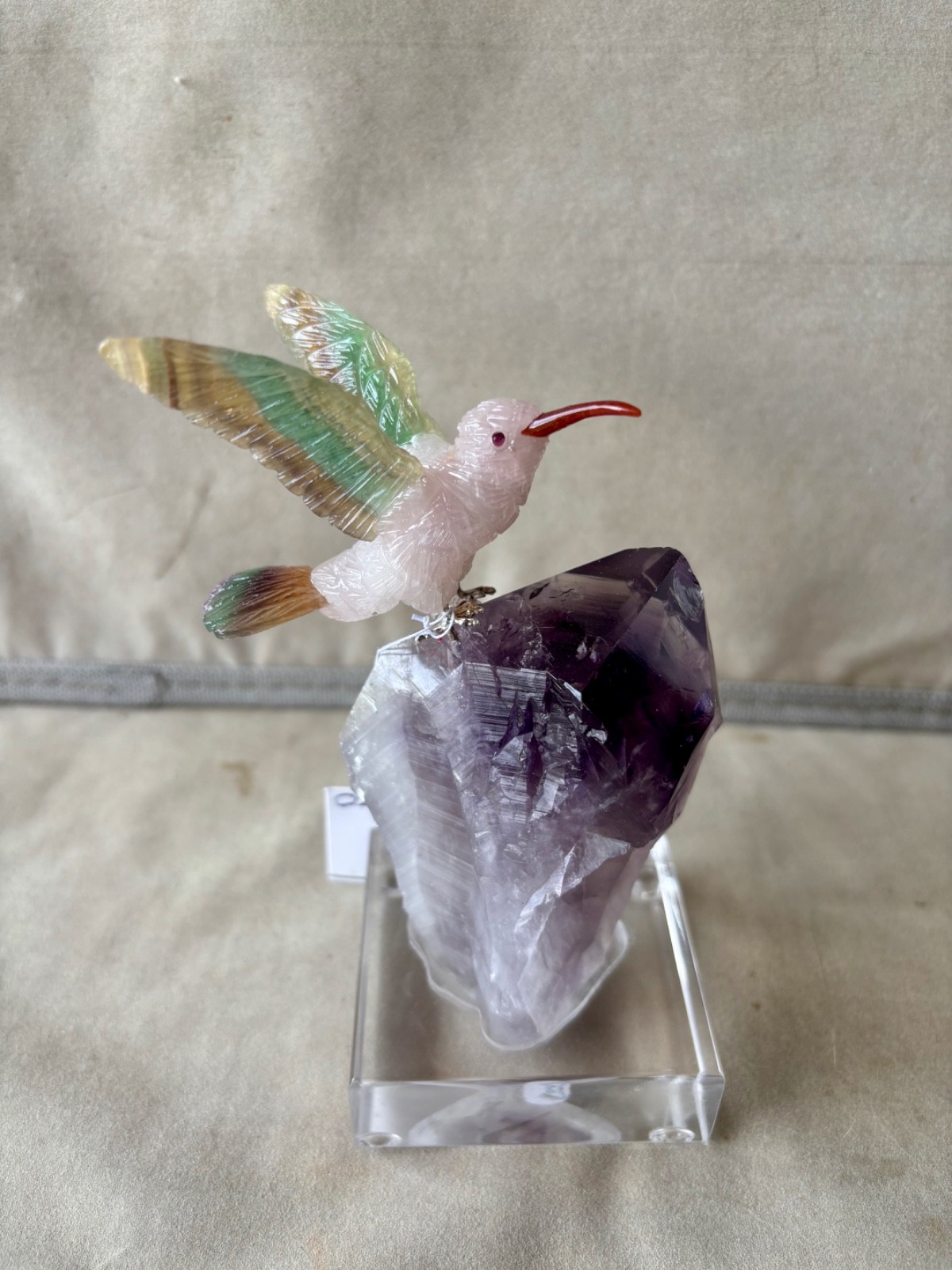 Fluorite and Quartz  Hb  on Amethyst Crystal 5