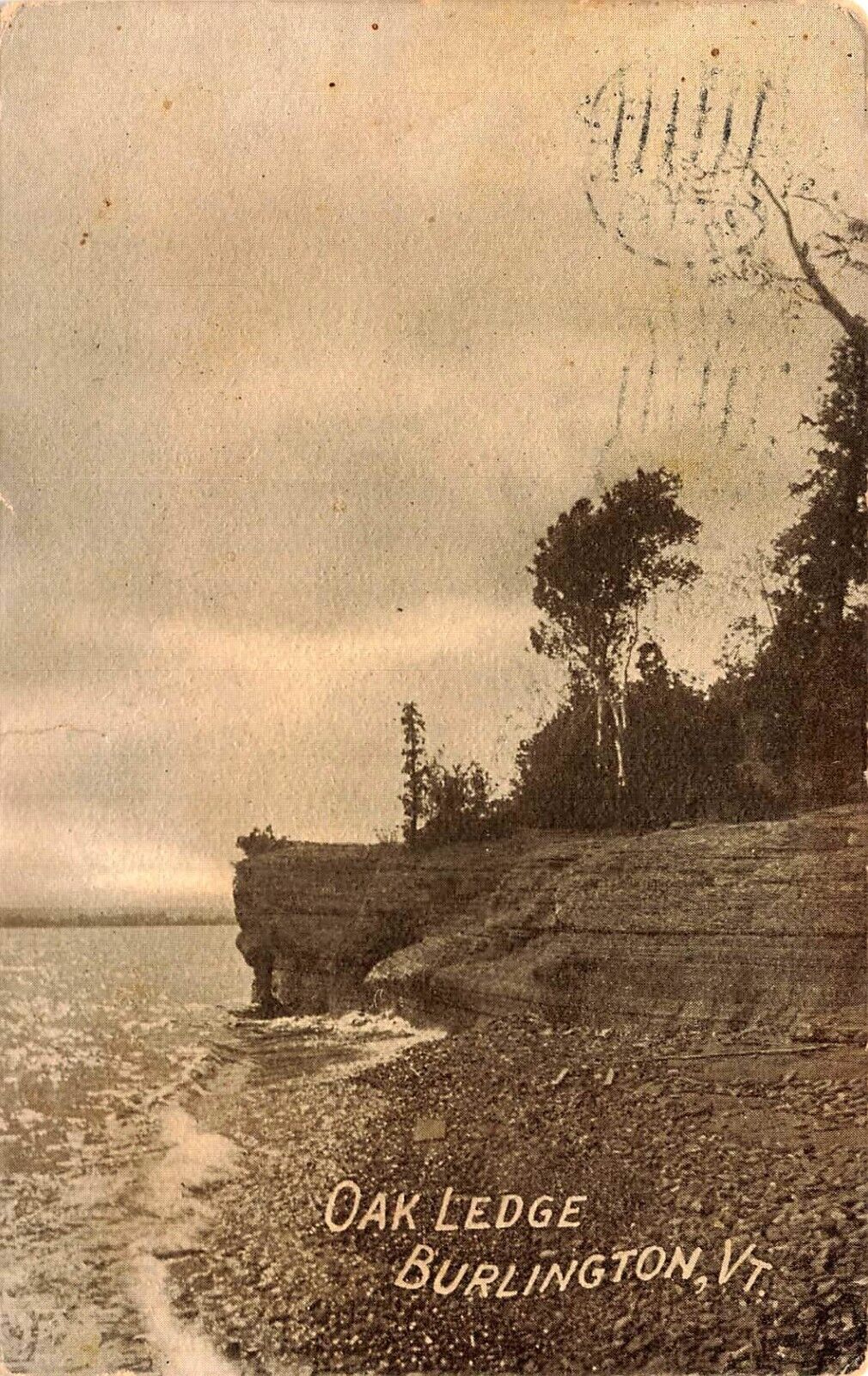 1911 VERMONT PHOTO POSTCARD: VIEW OF OAK LEDGE, BURLINGTON, VT