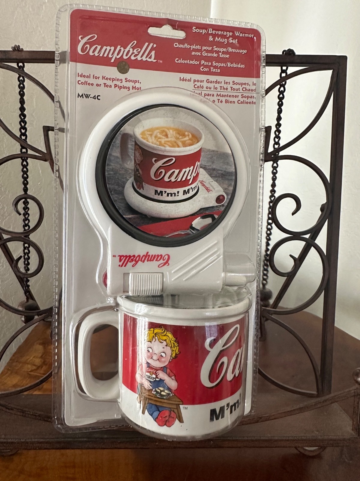 Vintage 1999 Campbell\'s Soup/ Beverage Warmer & Mug Set Novelty Functional