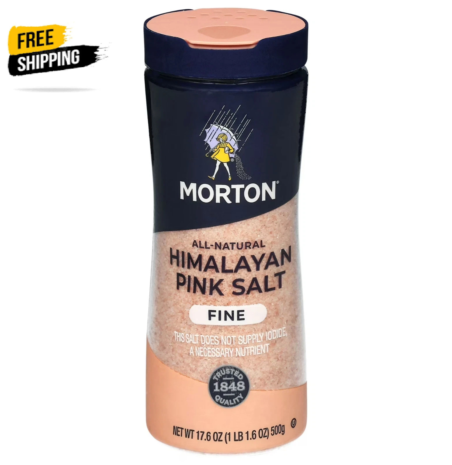 Morton All-Natural Fine Himalayan Pink Salt, 17.6 oz Morton All-Natural Fine Himalayan Pink Salt, 17.6 oz