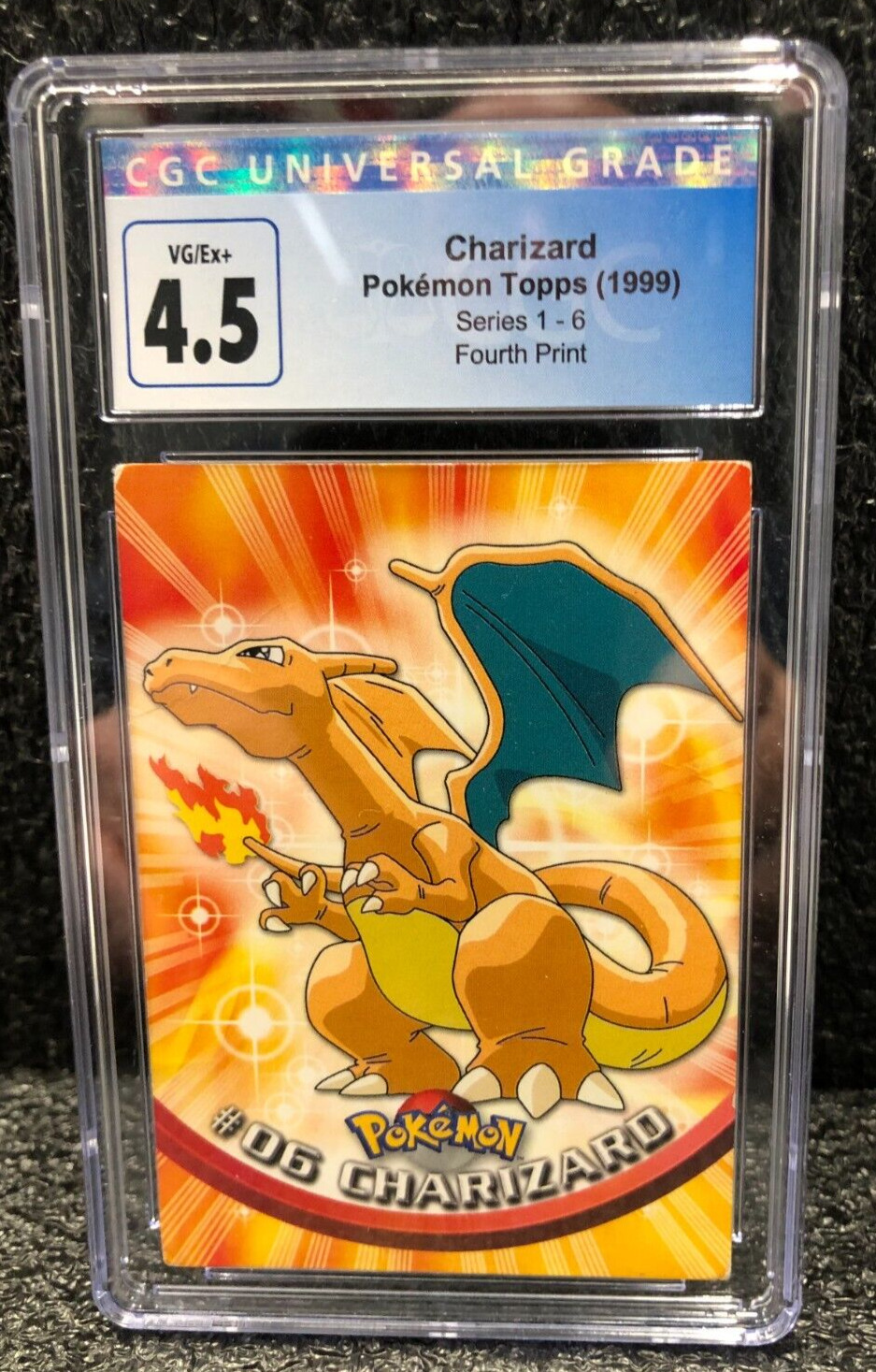1999 Pokemon Topps Charizard Rare Fourth Print (Red Topps Logo)