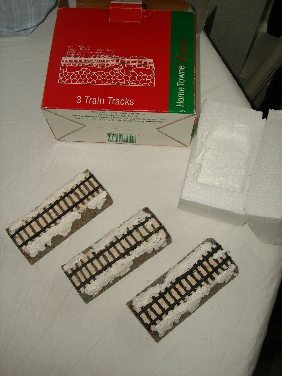 NIB 1998 Vtg. JC Penny Home Towne Express 3-Piece Straight Train Track Set