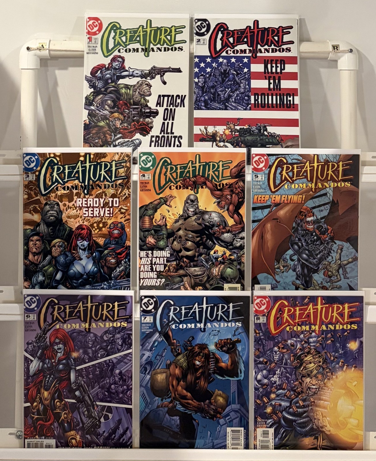 CREATURE COMMANDOS 1,2,3,4,5,6,7,8 COMPLETE SET TRUMAN 2008 NM-