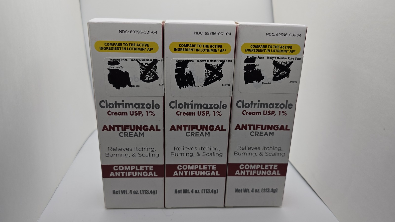 3 Pack Globe Clotrimazole Antifungal Cream USP 1% 4 oz Ea Exp 05/27