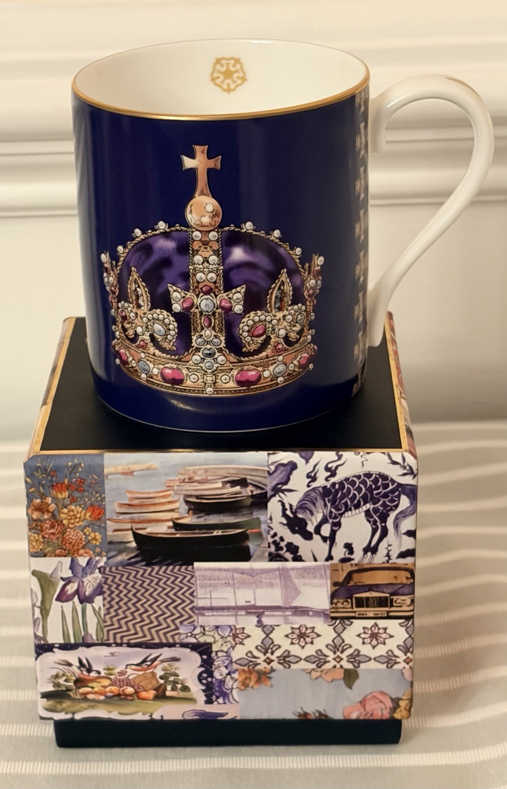 Halcyon Days King Henry VIII Crown Mug Royal Palaces Bone China Original Box NEW