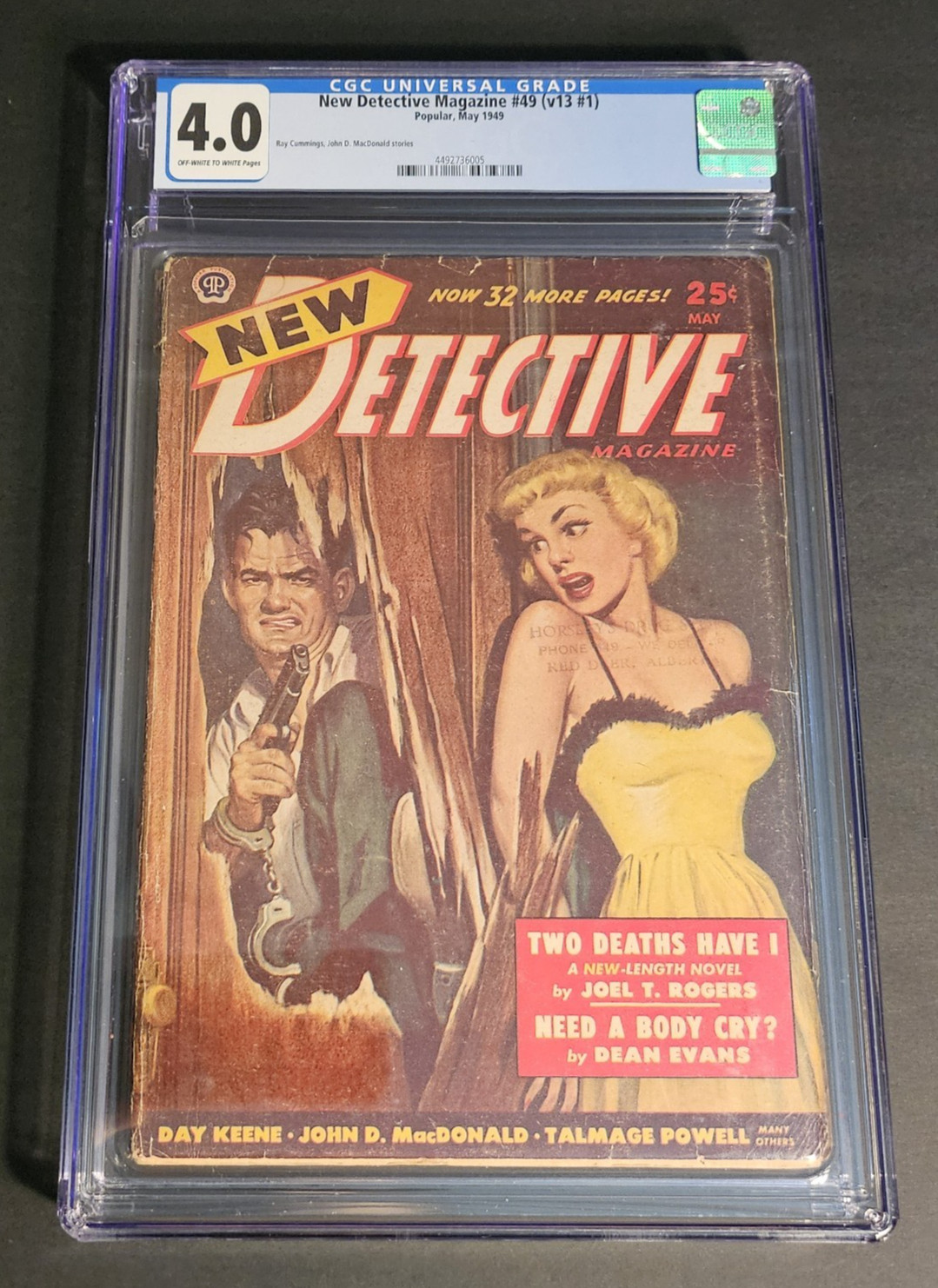 May 1949 Popular Pub. New Detective Magazine #49 (v13 #1) CGC 4.0 O-W to White