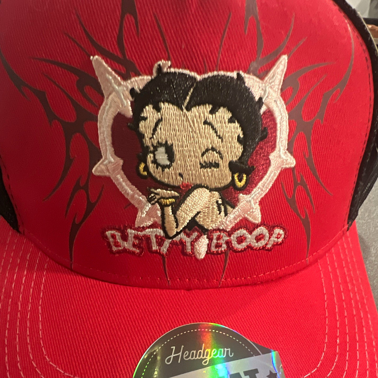 Headgear Classics Betty Boop Tribal Trucker Hat Red/Black/Pink Adjustable OS