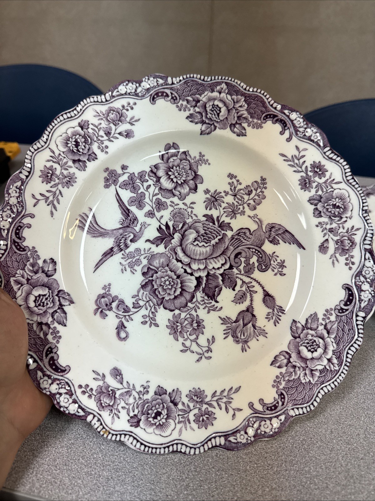 Vintage Antique Crown Ducal Bristol Mulberry Purple Dinner Plate 9 3/4\ Vintage Antique Crown Ducal Bristol Mulberry Purple Dinner Plate 9 3/4\