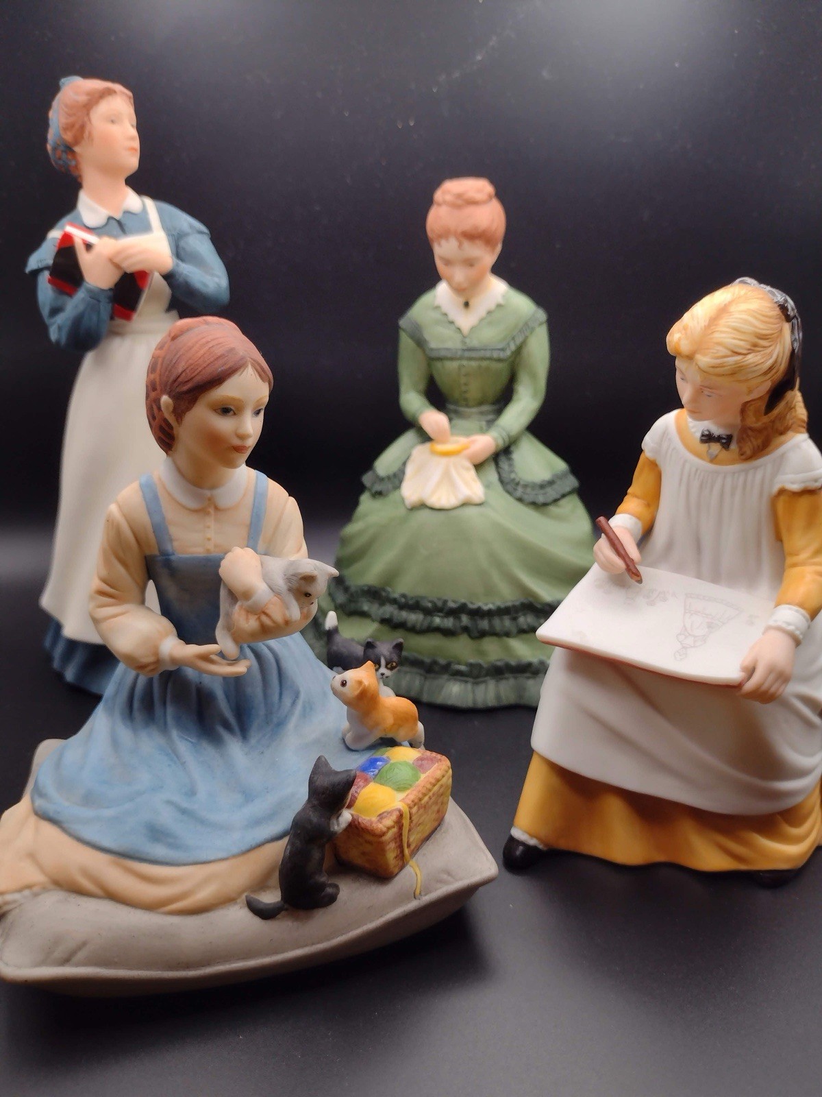 Little Women Porcine Set 4 Figures By Tasha Tudor . Hand Painted