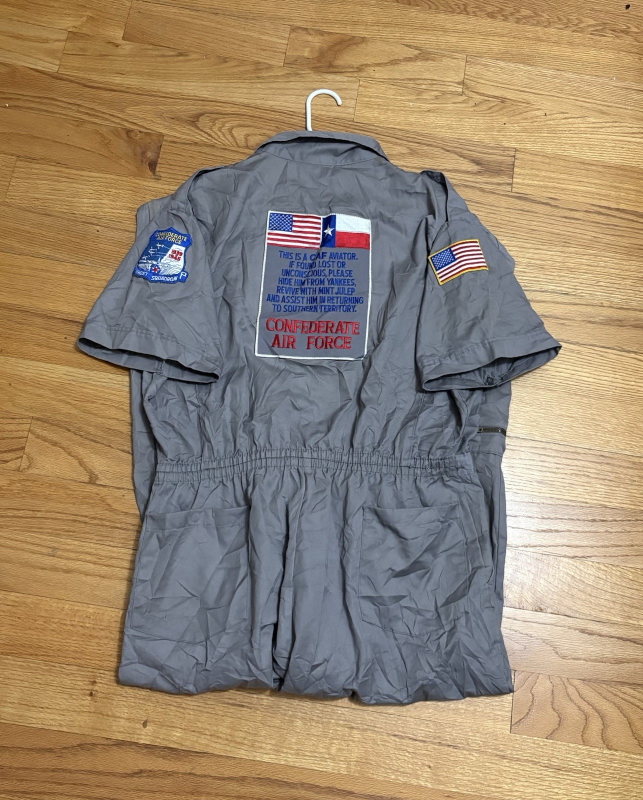 Vintage 1980s Flight Jumpsuit Confederate Air Force Ghost Squadron, Size XL USA