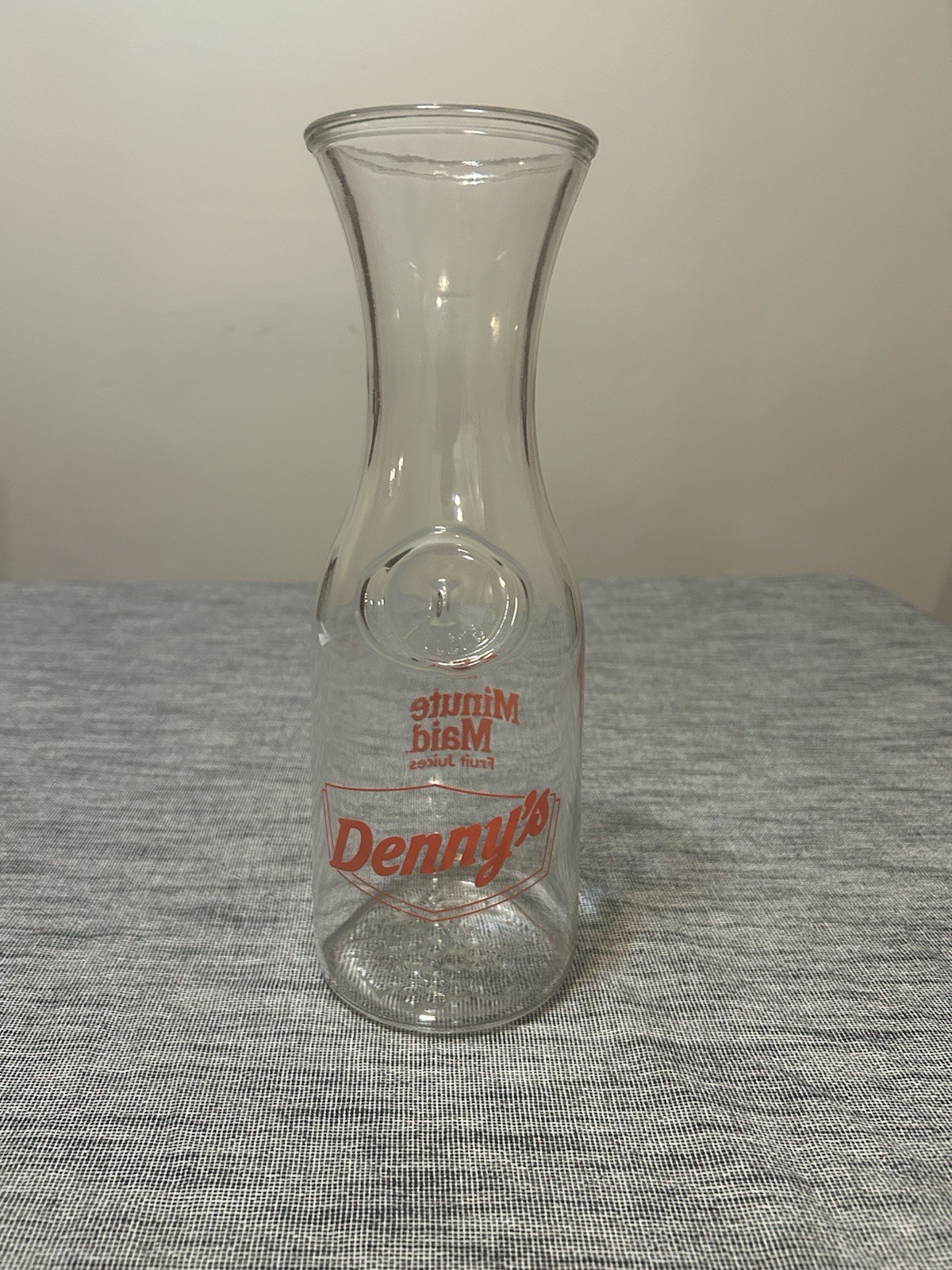 Vintage Restaurant Denny\'s Minute Maid Orange Juice Carafe 1 Liter Glass
