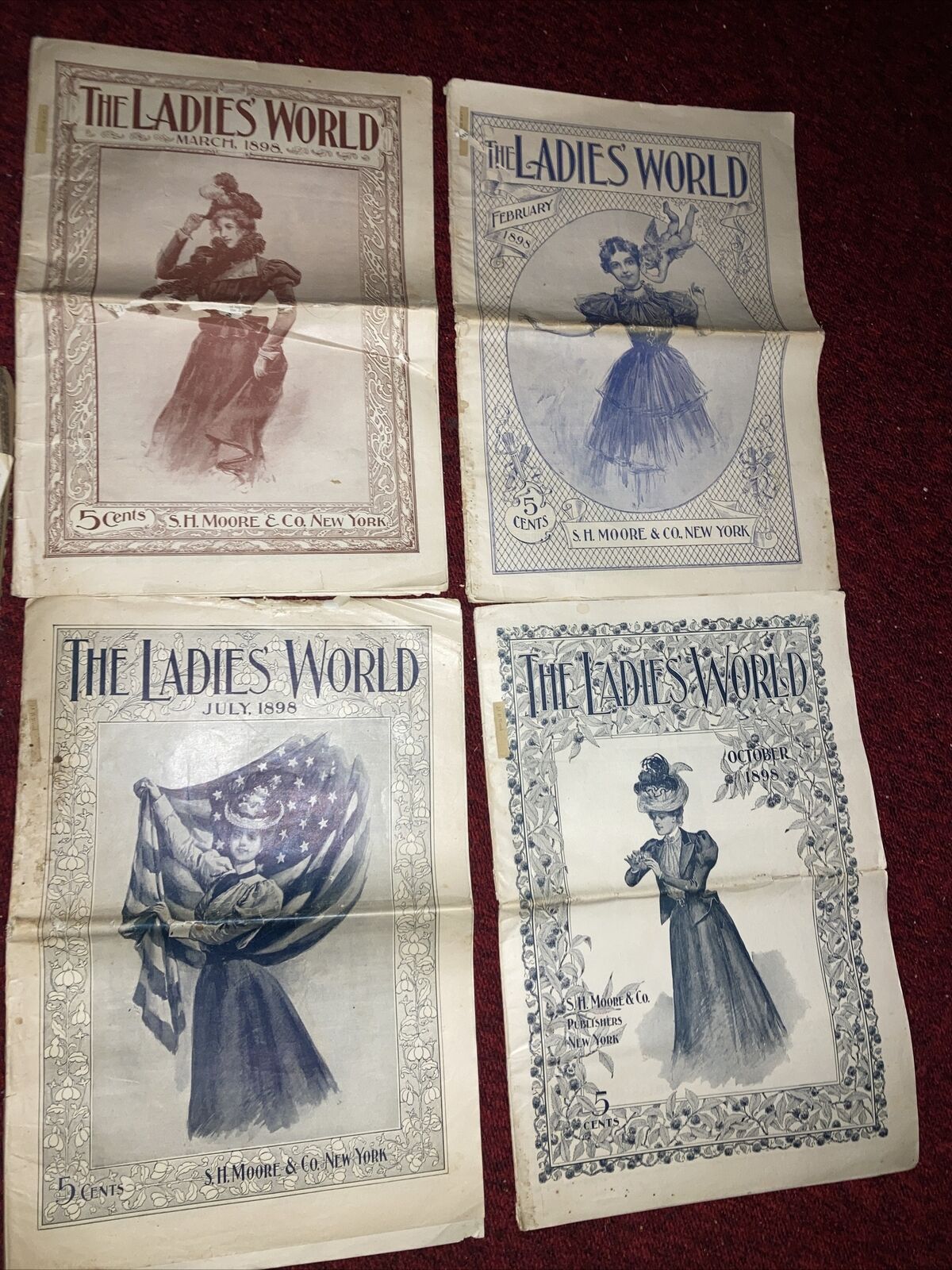 The Ladies World Magazine July , March, February, October 1898 S.H. Moore & Co.