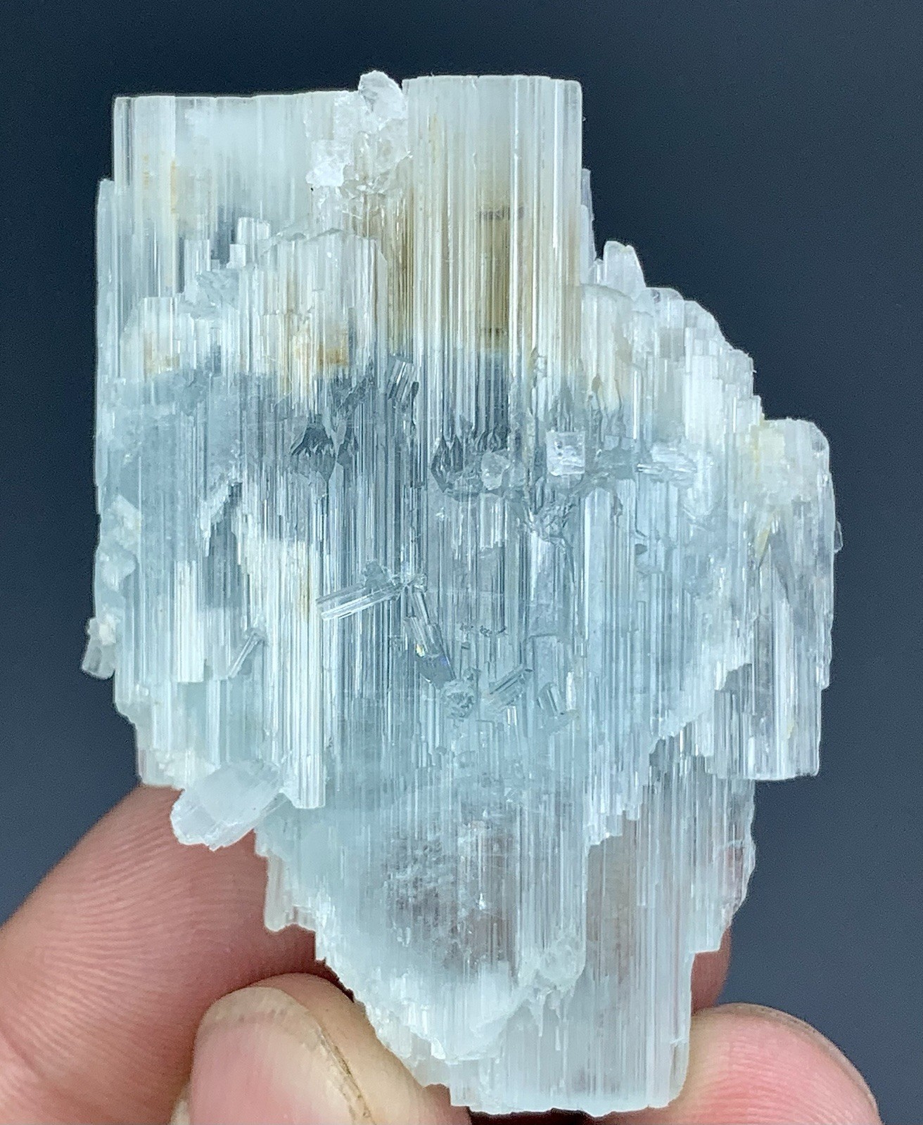 38 Gram Natural Aquamarine Aquamarine Crystal with Garnets From Pakistan.